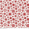 Image of the Mistletoe & Holly Snowflakes Cloud quilting cotton fabric by Riley Blake Designs. Features snowflakes on a cream background. Cute Little Fabric Shop