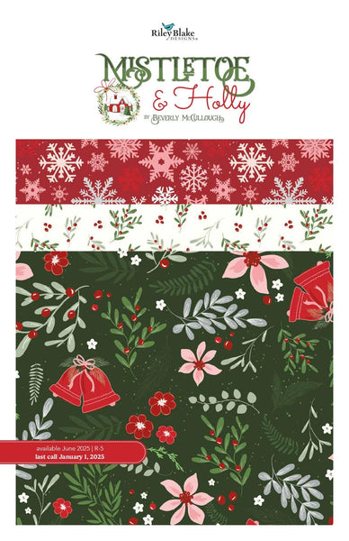 SALE Mistletoe & Holly Charm Pack 5" Stacker Bundle - Riley Blake Designs - 42 piece Precut Pre cut - Christmas - Quilting Cotton Fabric