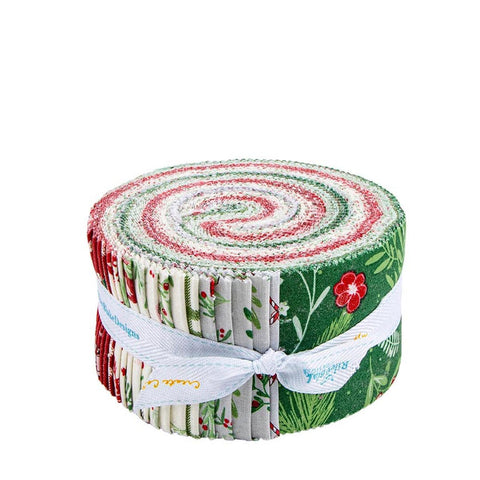 SALE Mistletoe & Holly Charm 2.5 Inch Rolie Polie Jelly Roll 40 pieces - Riley Blake Design - Precut Pre cut Bundle - Quilting Cotton Fabric