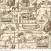 3-Yard cut- Pine Grove Outlines WIDEBACK WB15938 Putty - Riley Blake - 107/108" - Outdoors Icons Text - Quilting Cotton Fabric