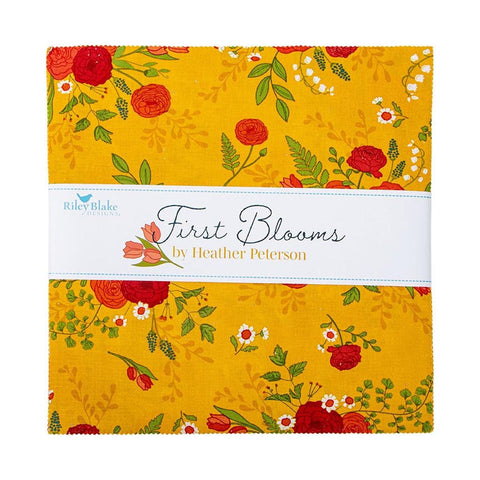 SALE First Blooms Layer Cake 10" Stacker Bundle - Riley Blake Designs - 42 piece Precut Pre cut - Floral Flowers - Quilting Cotton Fabric