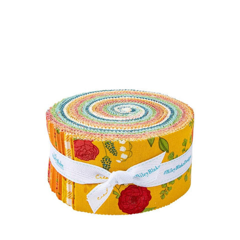 First Blooms 2.5 Inch Rolie Polie Jelly Roll 40 pieces - Riley Blake Designs - Precut Pre cut Bundle - Floral - Cotton Fabric