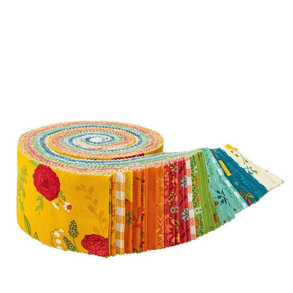 First Blooms 2.5 Inch Rolie Polie Jelly Roll 40 pieces - Riley Blake Designs - Precut Pre cut Bundle - Floral - Cotton Fabric