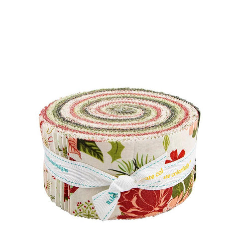 SALE Glisten 2.5 Inch Rolie Polie Jelly Roll 40 pieces - Riley Blake - Precut Pre cut Bundle - Holiday Winter - Quilting Cotton Fabric