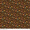 Image of the Awe of Autumn Floral Brown quilting cotton fabric by Riley Blake Designs. Features flowers on a brown background. Cute Little Fabric Shop