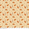 Image of the Awe of Autumn Pumpkins Latte quilting cotton fabric by Riley Blake Designs. Features pumpkins on a beige background. Cute Little Fabric Shop