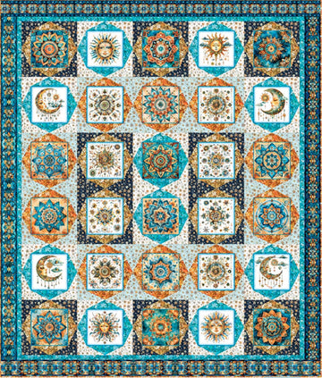 SALE Boho Sunshine Quilt PATTERN - QT Fabrics - Instructions Only - Bohemian Sunrise - Pieced Pattern - Morris Creative Group