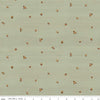 Image of the Covered Bridges in Fall Acorn Ditsy Sage quilting cotton fabric by Riley Blake Designs. Features lines on a green background. Cute Little Fabric Shop