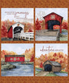 Covered Bridges in Fall Pillow Panel - Riley Blake Designs - Quilting Cotton Fabric