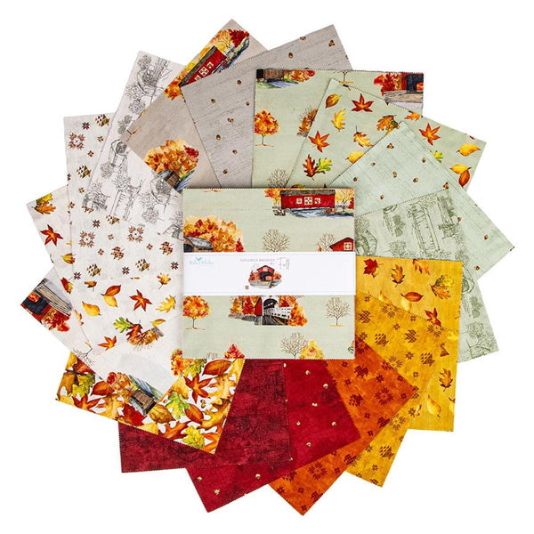 SALE Covered Bridges in Fall Layer Cake 10" Stacker Bundle - Riley Blake Designs - 42 piece Precut Pre cut - Autumn - Quilting Cotton Fabric