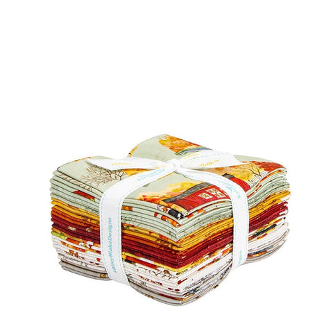 SALE Covered Bridges in Fall Quilts Fat Quarter Bundle 16 pieces - Riley Blake Designs - Pre cut Precut - Autumn - Quilting Cotton Fabric
