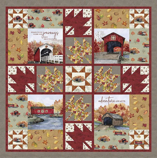 DEAL Fall Journeys Quilt Kit - Riley Blake Designs - Pattern Fabric Quilt - Autumn - Quilting Cotton