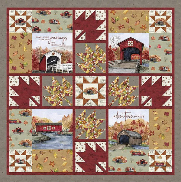 SALE Fall Journeys Quilt Kit - Riley Blake Designs - Pattern Fabric Quilt - Autumn - Quilting Cotton