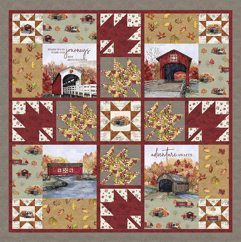 SALE Fall Journeys Quilt Kit - Riley Blake Designs - Pattern Fabric Quilt - Autumn - Quilting Cotton