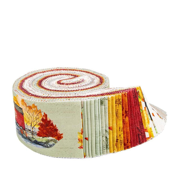SALE Covered Bridges in Fall 2.5 Inch Rolie Polie Jelly Roll 40 pieces - Riley Blake Designs - Precut Pre cut Bundle Quilting Cotton Fabric