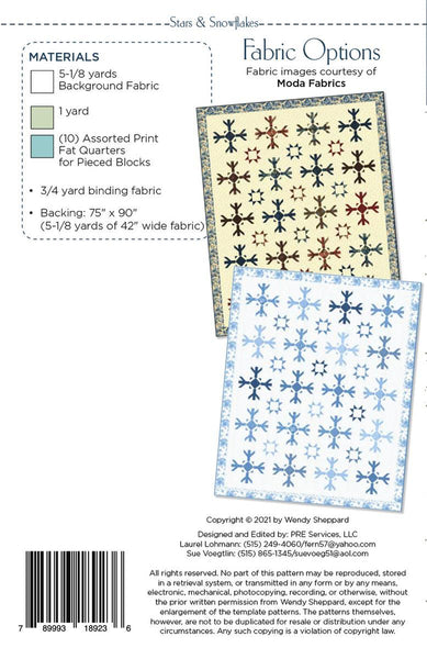 SALE Stars & Snowflakes Quilt PATTERN P180 by Wendy Sheppard - Riley Blake Designs - INSTRUCTIONS Only - Fat Quarter Friendly - Pieced