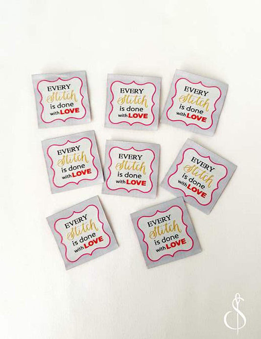 SALE Every Stitch 2 Woven Labels P178-SIWL14 - Riley Blake - Minki Kim - Durable Soft Thread - Machine Washable - Polyester Set of 8 Labels