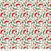 Image of the Charming Christmas Stockings Cloud quilting cotton fabric by Riley Blake Designs. Features holidays on a cream background. Cute Little Fabric Shop