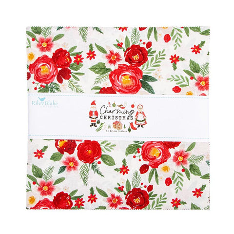 SALE Charming Christmas Layer Cake 10" Stacker Bundle - Riley Blake Designs - 42 piece Precut Pre cut - Holidays - Quilting Cotton Fabric