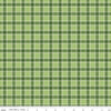 Image of the More Christmas Wishes Plaid Green quilting cotton fabric by Riley Blake Designs. Features plaid on a green background. Cute Little Fabric Shop