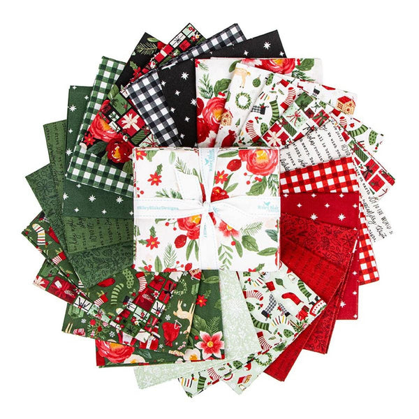SALE Charming Christmas Fat Quarter Bundle 24 pieces - Riley Blake Designs - Pre cut Precut - Christmas - Quilting Cotton Fabric