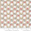 Image of the Winter Friends Snowmen Fog quilting cotton fabric by Moda Fabrics. Features snow men on a cream background. Cute Little Fabric Shop