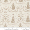 Image of the Winter Friends Winter Snowy White quilting cotton fabric by Moda Fabrics. Features damask on a white background. Cute Little Fabric Shop