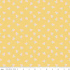Image of the Summer Skies and Fireflies Floral Yellow Quilting Cotton Fabric by Riley Blake Designs. Features flowers on a yellow background. Cute Little Fabric Shop