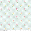 Image of the Summer Skies and Fireflies Cone Flowers White Quilting Cotton Fabric by Riley Blake Designs. Features grid lines on a white background. Cute Little Fabric Shop