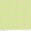 Image of the Summer Skies and Fireflies Cone Flowers Lime Quilting Cotton Fabric by Riley Blake Designs. Features grid lines on a green background. Cute Little Fabric Shop