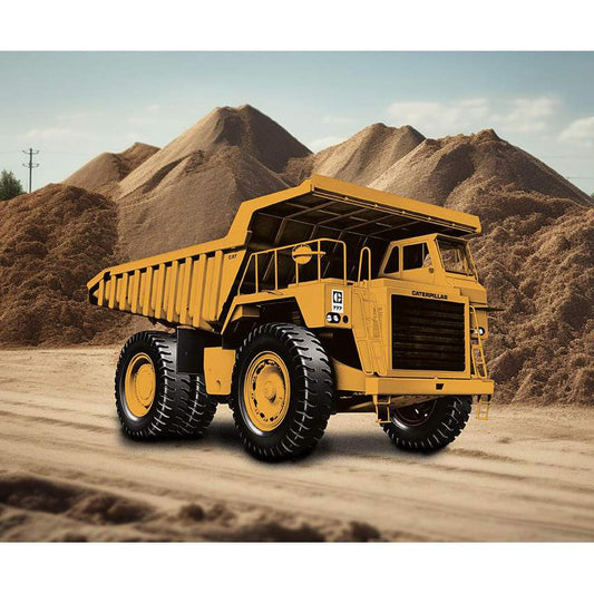 Caterpillar® 100 Years Truck Panel PD16727 - Riley Blake - DIGITALLY PRINTED Dump Truck - Cotton Fabric - Licensed Product