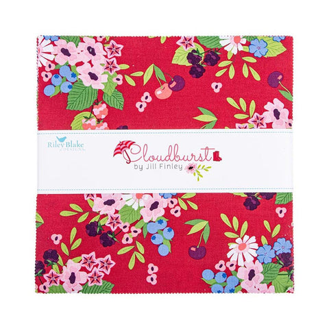SALE Cloudburst Layer Cake 10" Stacker Bundle - Riley Blake Designs - 42 piece Precut Pre cut - Floral Flowers - Quilting Cotton Fabric