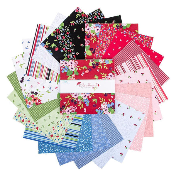 SALE Cloudburst Layer Cake 10" Stacker Bundle - Riley Blake Designs - 42 piece Precut Pre cut - Floral Flowers - Quilting Cotton Fabric