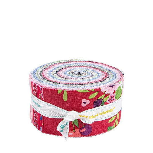 SALE Cloudburst 2.5 Inch Rolie Polie Jelly Roll 40-Piece - Riley Blake Designs - Precut  Bundle - Flowers Floral - Cotton Fabric