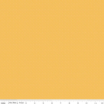 SALE American Jane Pindots C840 Yellow - Riley Blake Designs - PRINTED Tiny Swiss Dots - Quilting Cotton Fabric