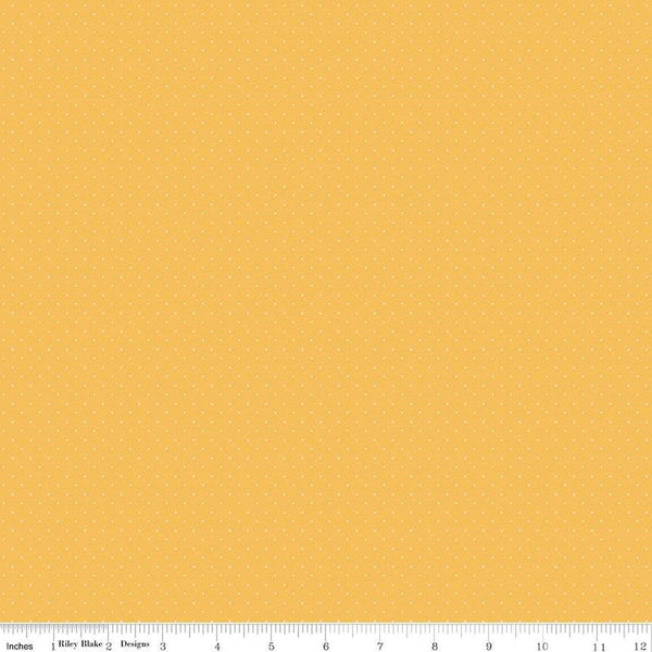 American Jane Pindots C840 Yellow - Riley Blake Designs - PRINTED Tiny Swiss Dots - Quilting Cotton Fabric