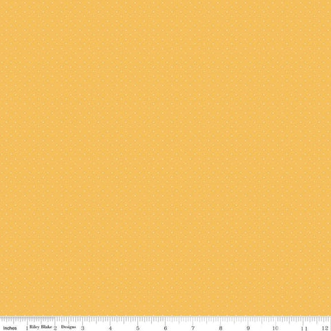 American Jane Pindots C840 Yellow - Riley Blake Designs - PRINTED Tiny Swiss Dots - Quilting Cotton Fabric