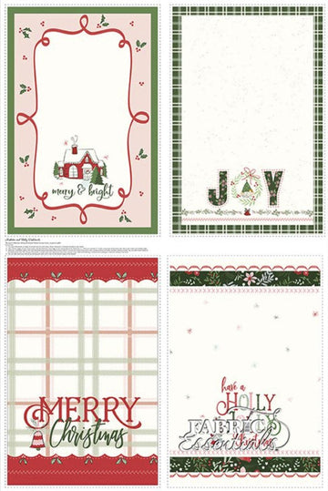 Mistletoe & Holly Tea Towel Home Decor Panel - Riley Blake - LARGE Lightweight Cotton CANVAS