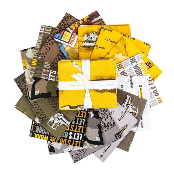 SALE Caterpillar® 100 Years Fat Quarter Bundle 16 pieces - Riley Blake Designs - Pre cut Precut - Quilting Cotton Fabric - Licensed Product