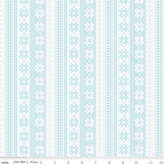 Image of the Winter Magic Sweater Stipe White quilting cotton fabric by Riley Blake Designs. Features stripes on a white background. Cute Little Fabric Shop