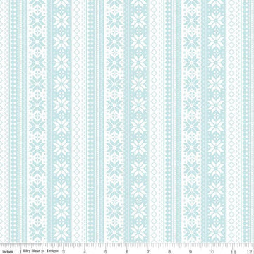 Image of the Winter Magic Sweater Stipe White quilting cotton fabric by Riley Blake Designs. Features stripes on a white background. Cute Little Fabric Shop