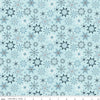 Image of the Winter Magic Snowflakes Aqua quilting cotton fabric by Riley Blake Designs. Features snowflakes on a blue background. Cute Little Fabric Shop