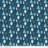 Image of the Winter Magic Trees Blue quilting cotton fabric by Riley Blake Designs. Features trees on a blue background. Cute Little Fabric Shop