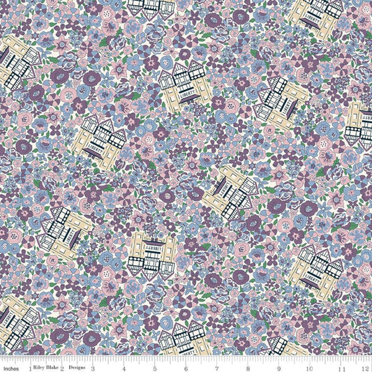 SALE Flower Shop 01667414B In Bloom B - Riley Blake Designs - Floral Flowers - Liberty Fabrics - Quilting Cotton Fabric