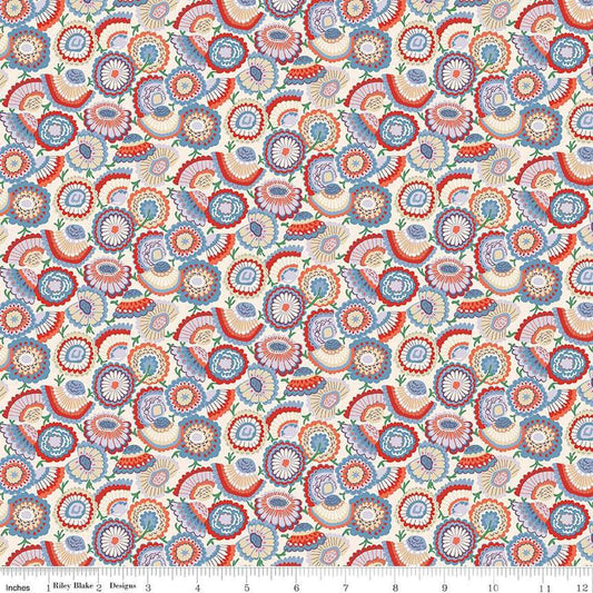 SALE Flower Shop 01667416B Lasen- Bloom B - Riley Blake Designs - Floral Flowers - Liberty Fabrics - Quilting Cotton Fabric