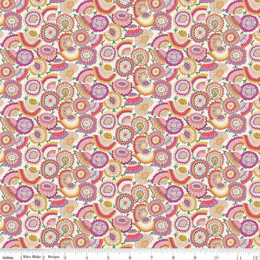 SALE Flower Shop 01667416A Lasen- Bloom A - Riley Blake Designs - Floral Flowers - Liberty Fabrics - Quilting Cotton Fabric