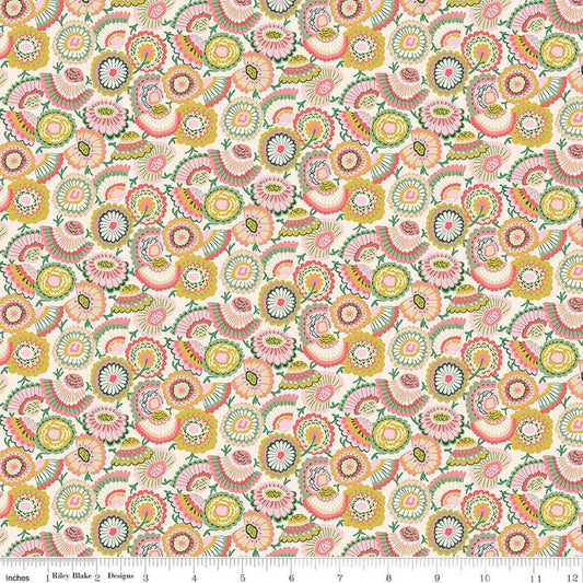 SALE Flower Shop 01667416C Lasen- Bloom C - Riley Blake Designs - Floral Flowers - Liberty Fabrics - Quilting Cotton Fabric