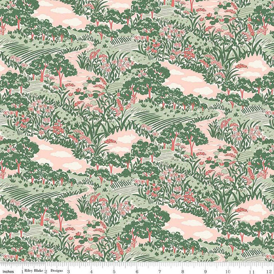 SALE Botanist's Walk 01667407B Botanist's Sketch B - Riley Blake Designs - Floral Flowers - Liberty Fabrics - Quilting Cotton Fabric