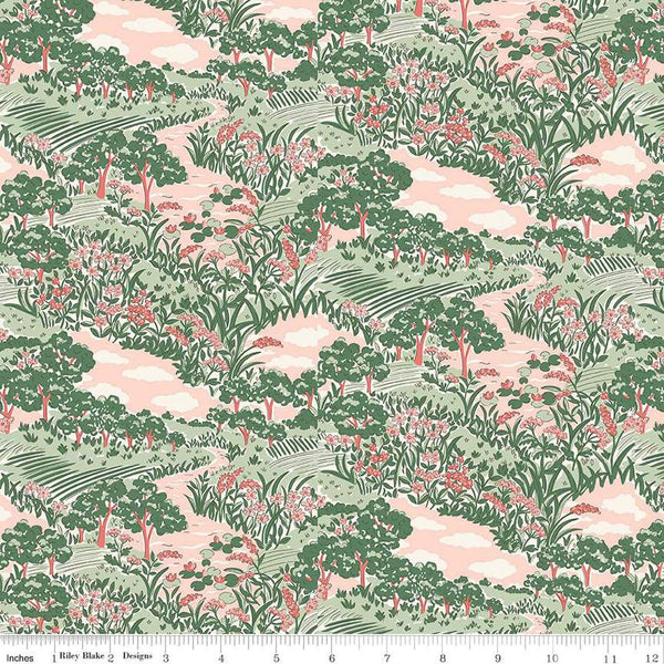 SALE Botanist's Walk 01667407B Botanist's Sketch B - Riley Blake Designs - Floral Flowers - Liberty Fabrics - Quilting Cotton Fabric