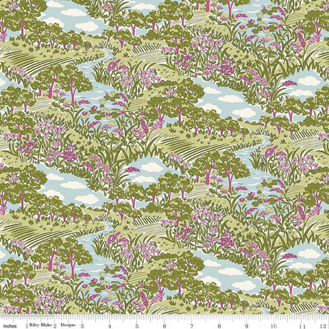 SALE Botanist's Walk 01667407A Botanist's Sketch A - Riley Blake Designs - Floral Flowers - Liberty Fabrics - Quilting Cotton Fabric